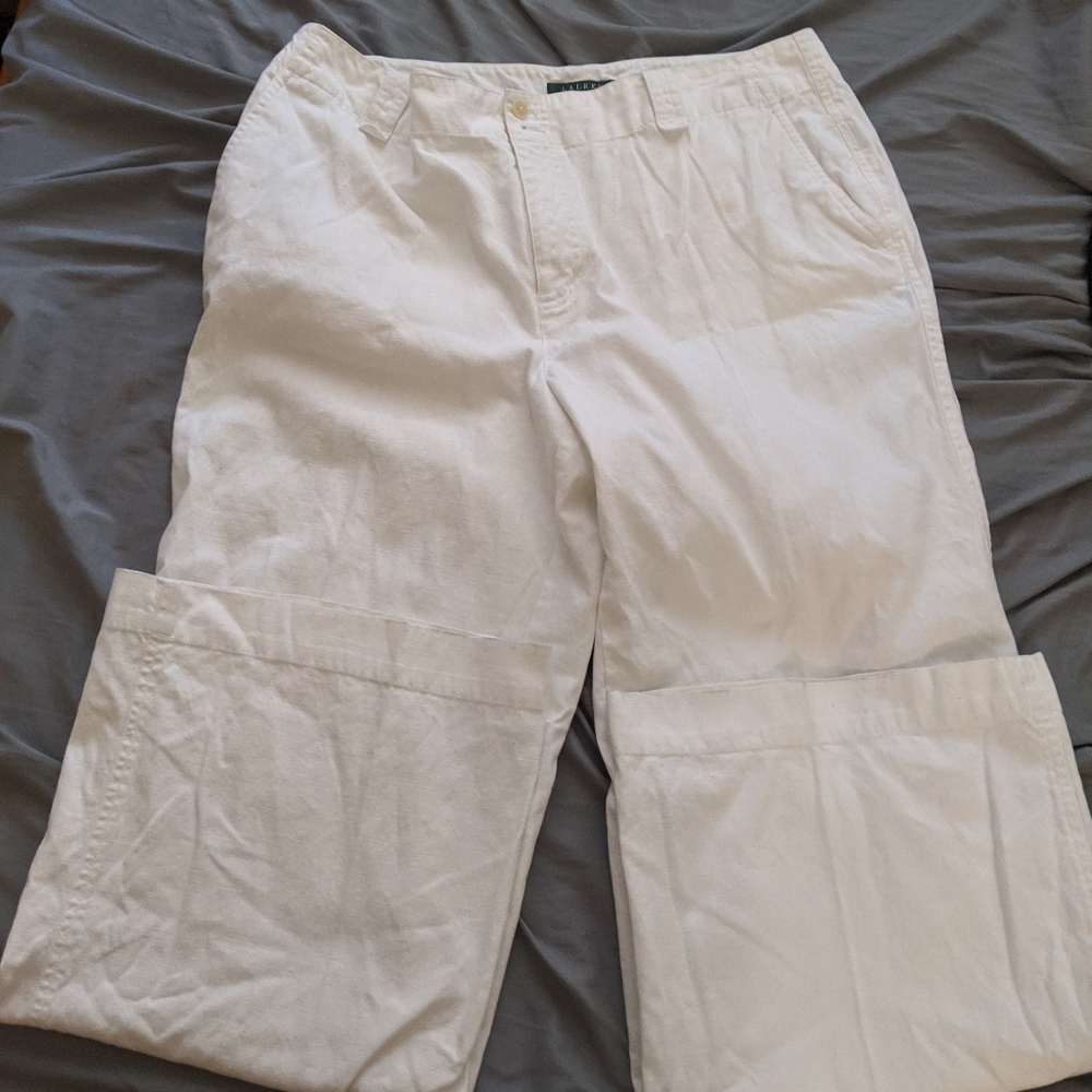 White wide bottom jeans